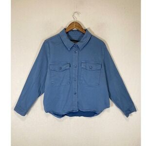 Coastal Utility Liverpool Los Angeles Women XL Blue Cotton‎ Blend Shirt